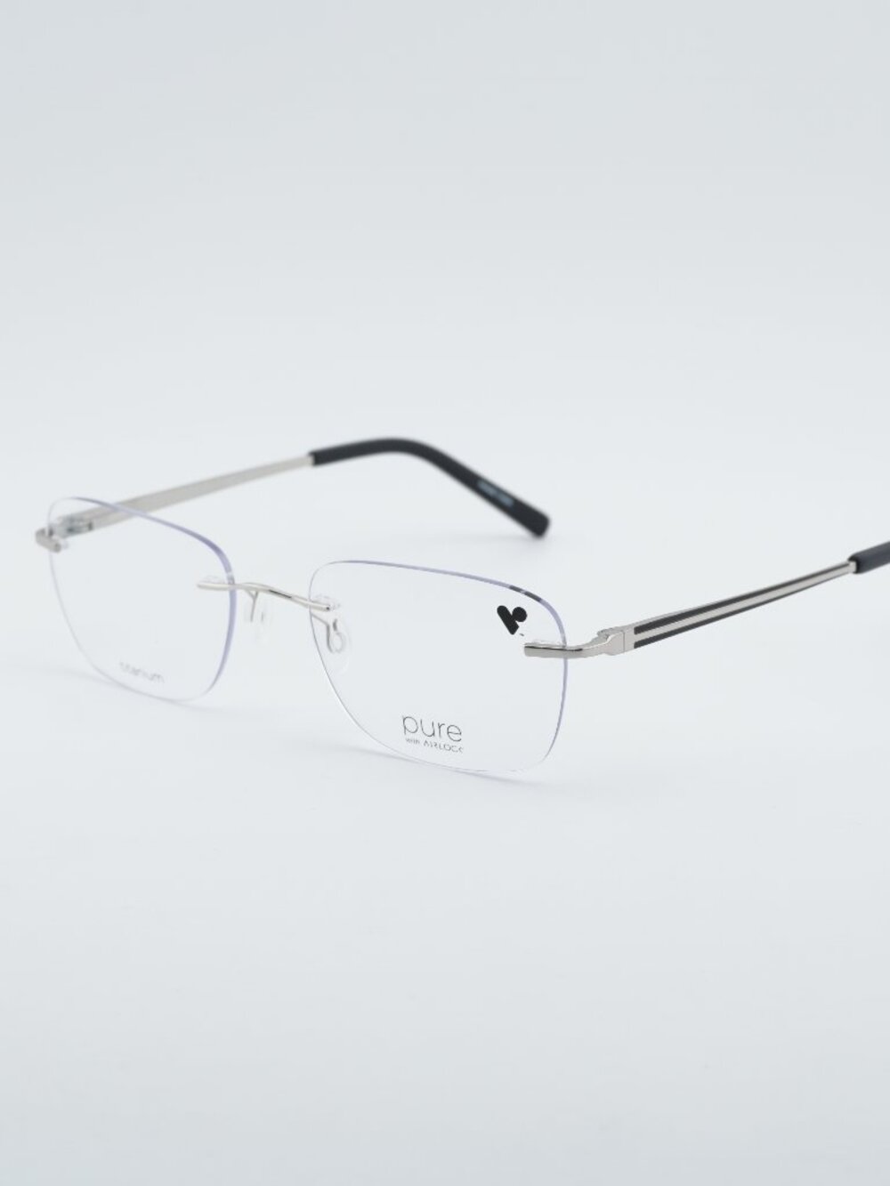 AIRLOCK VALOR 200 046 Eyeglasses Silver 52mm Rectangle Frame